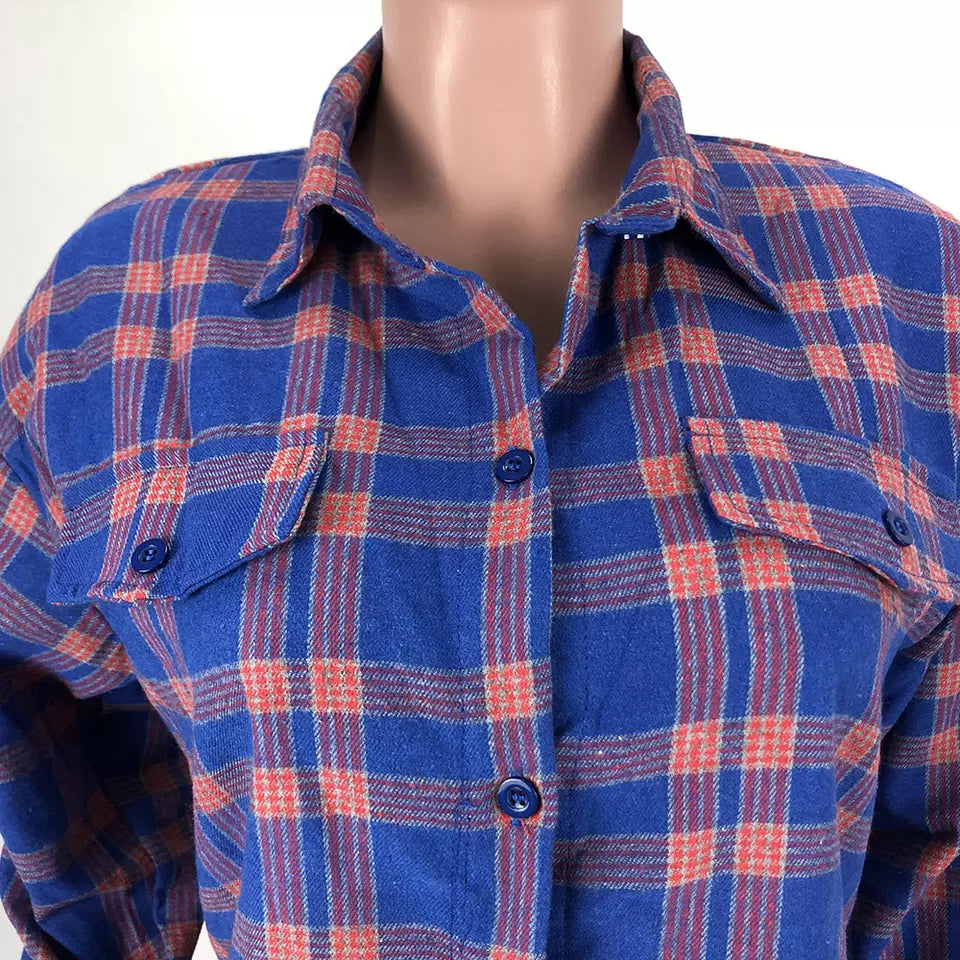 Plaid Shirt Women Long Sleeve