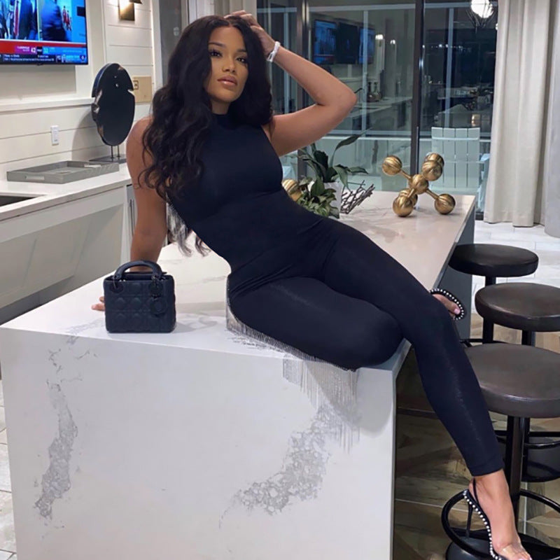 Spring/Summer Women Long Sleeveless Jumpsuit