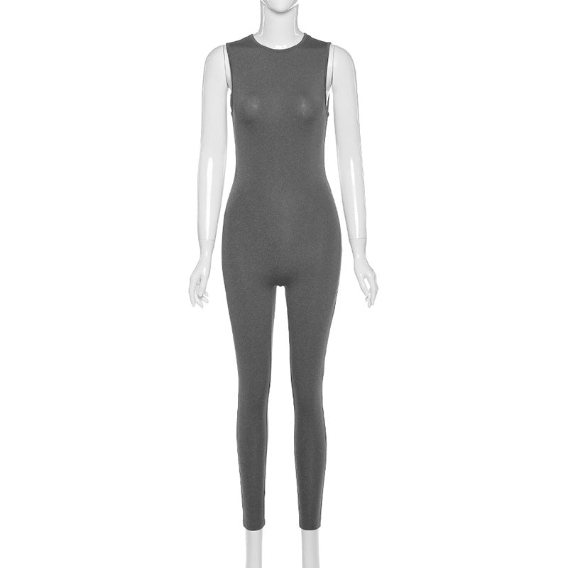 Spring/Summer Women Long Sleeveless Jumpsuit